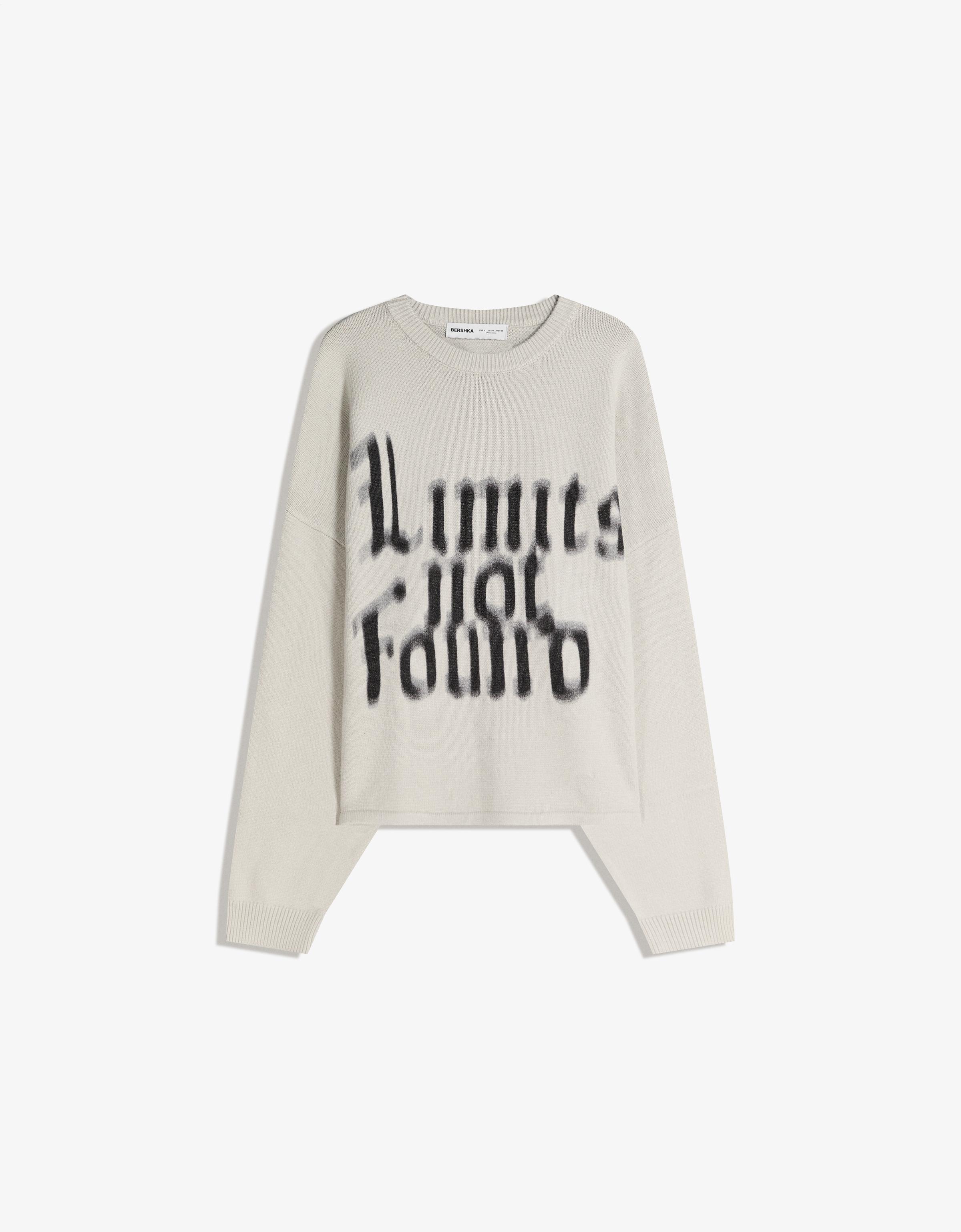 Bershka Pullover Mit Print Herren Xs Grbrochenes Weiss