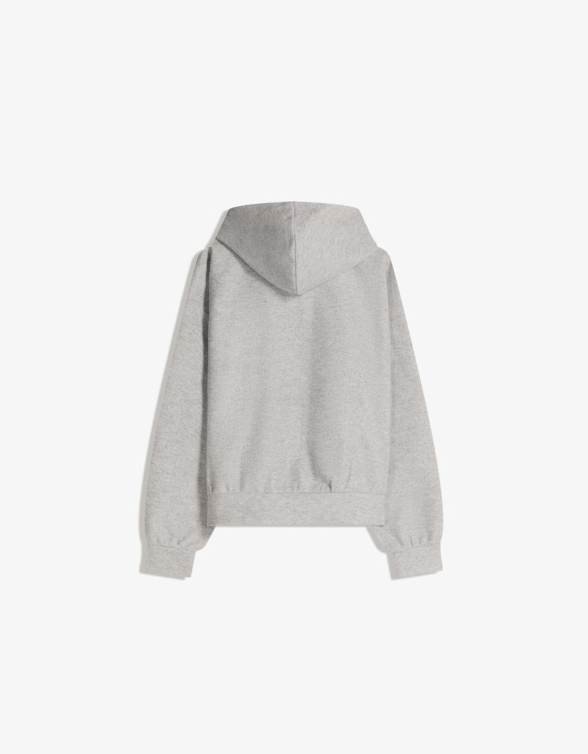 Sweat zippé en tissu-Gris