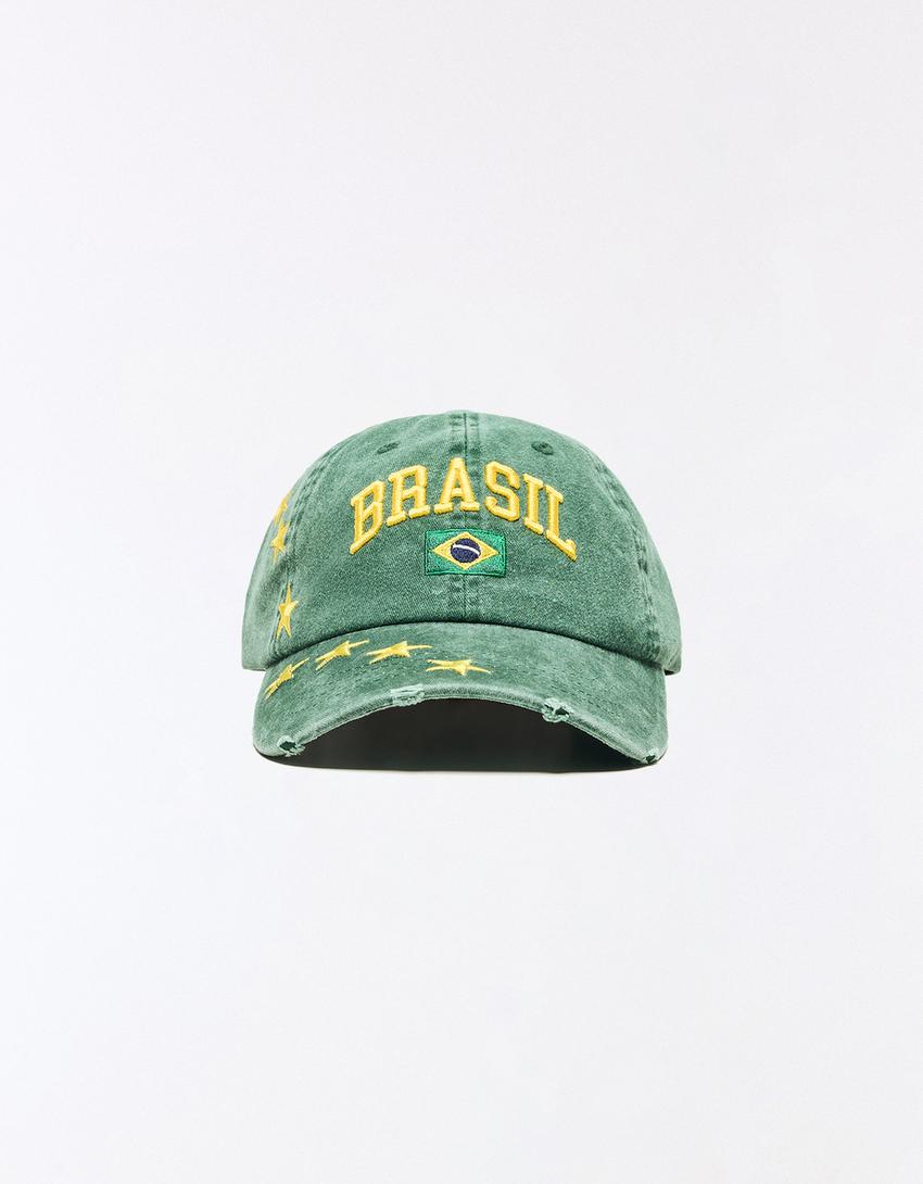Casquette brodée Brésil-Vert