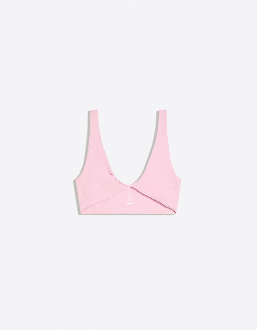 Knotted strappy top-Candy Pink