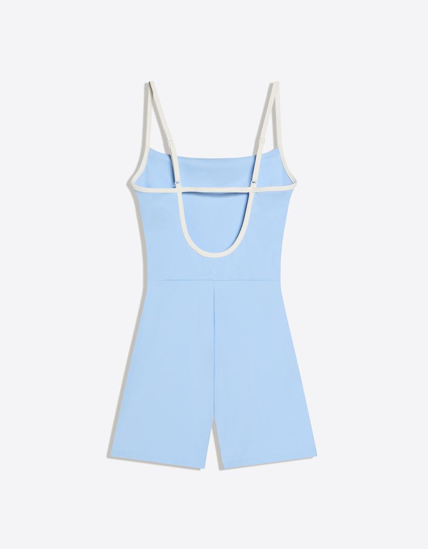 Mono corto tirantes contraste-Azul celeste