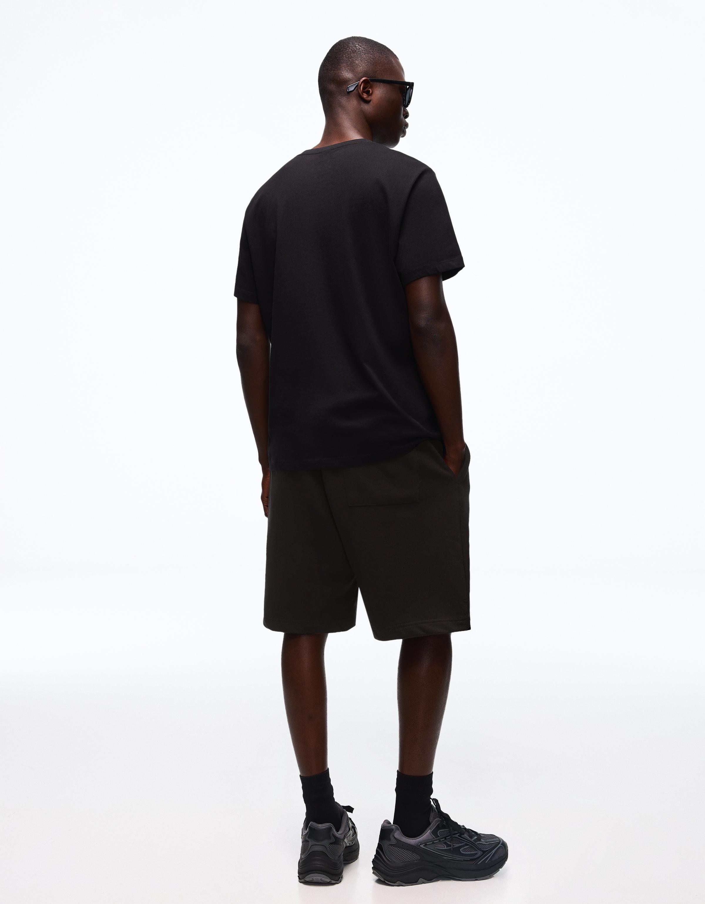 Plush Bermuda shorts — Black