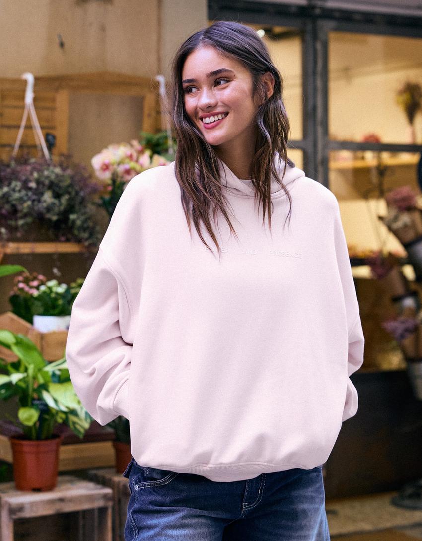 Sudadera capucha oversize print-Rosa
