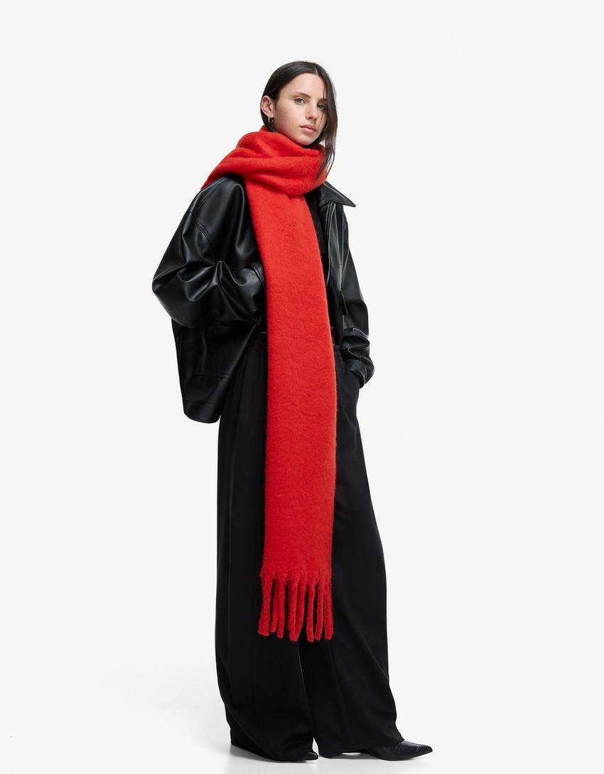 Solid-colored scarf-Red
