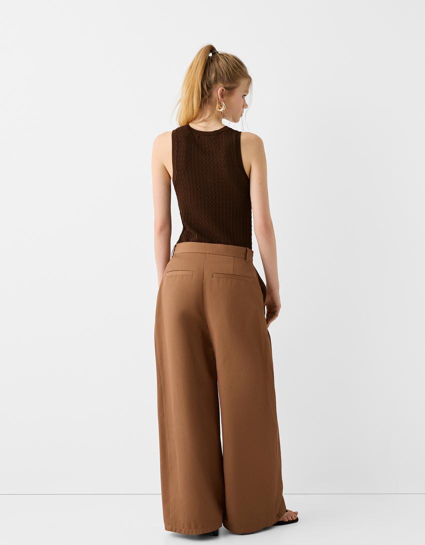 Débardeur en maille-Marron-1