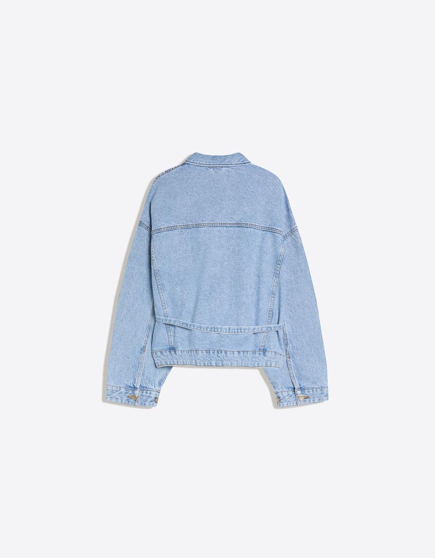 Veste en jean oversize-Bleu lavé
