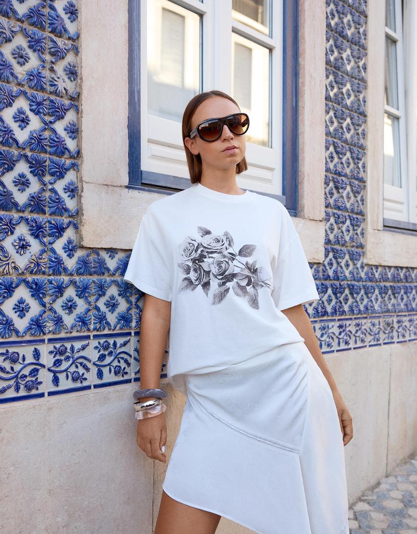 Camiseta manga corta oversize print-Blanco-1