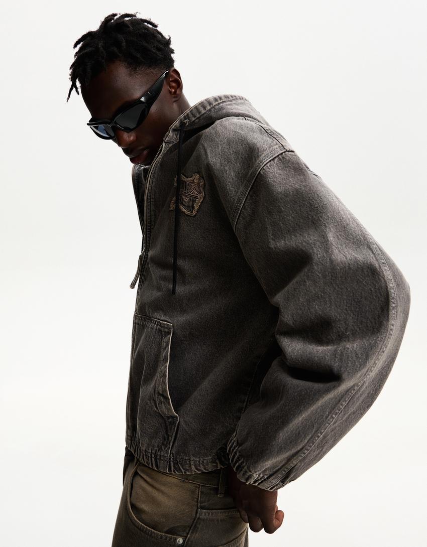 Bershka Hombre Chaqueta De Mezclilla Bershka Biker Jacket Chaqueta