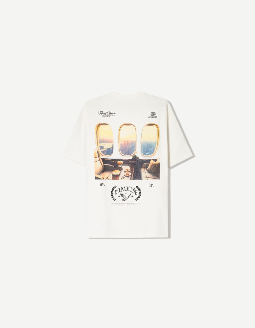 T-shirt de manga curta com estampado-Gelo