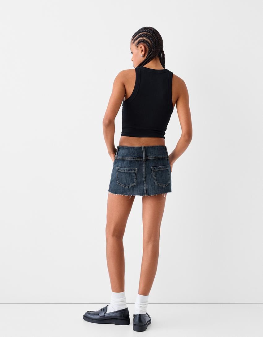 تنورة سكورت قصيرة-أزرق-2