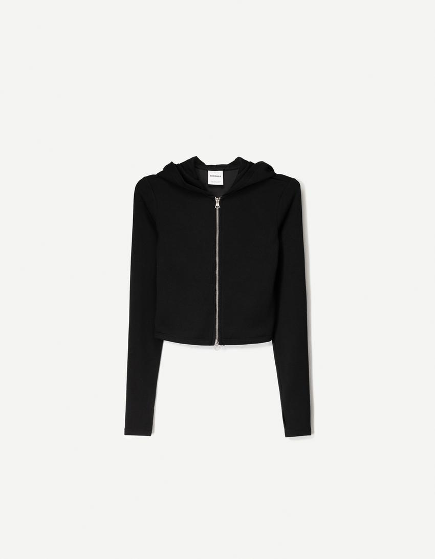 Zip-up sweatshirt and wide-leg trousers set-Zip-up sweatshirt and wide-leg trousers set-3
