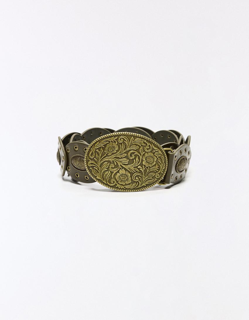 Medallion belt-Khaki