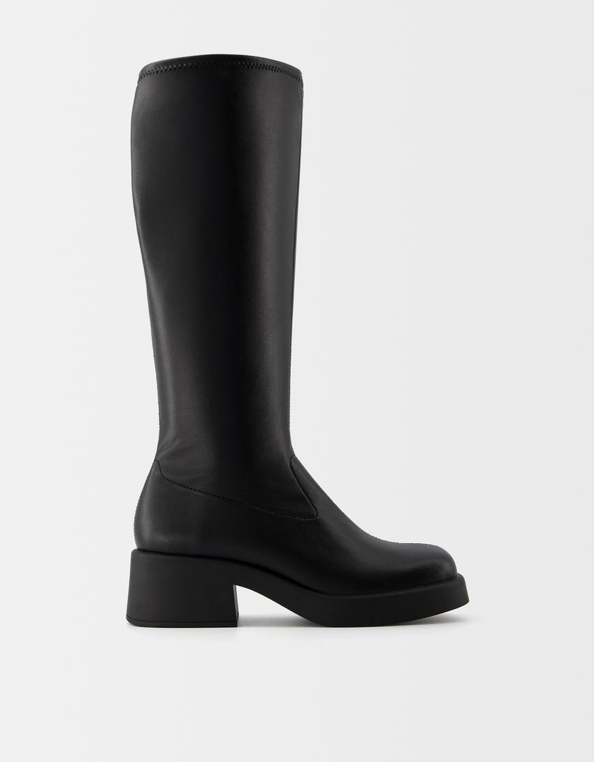 Bottes plates moulantes-Noir