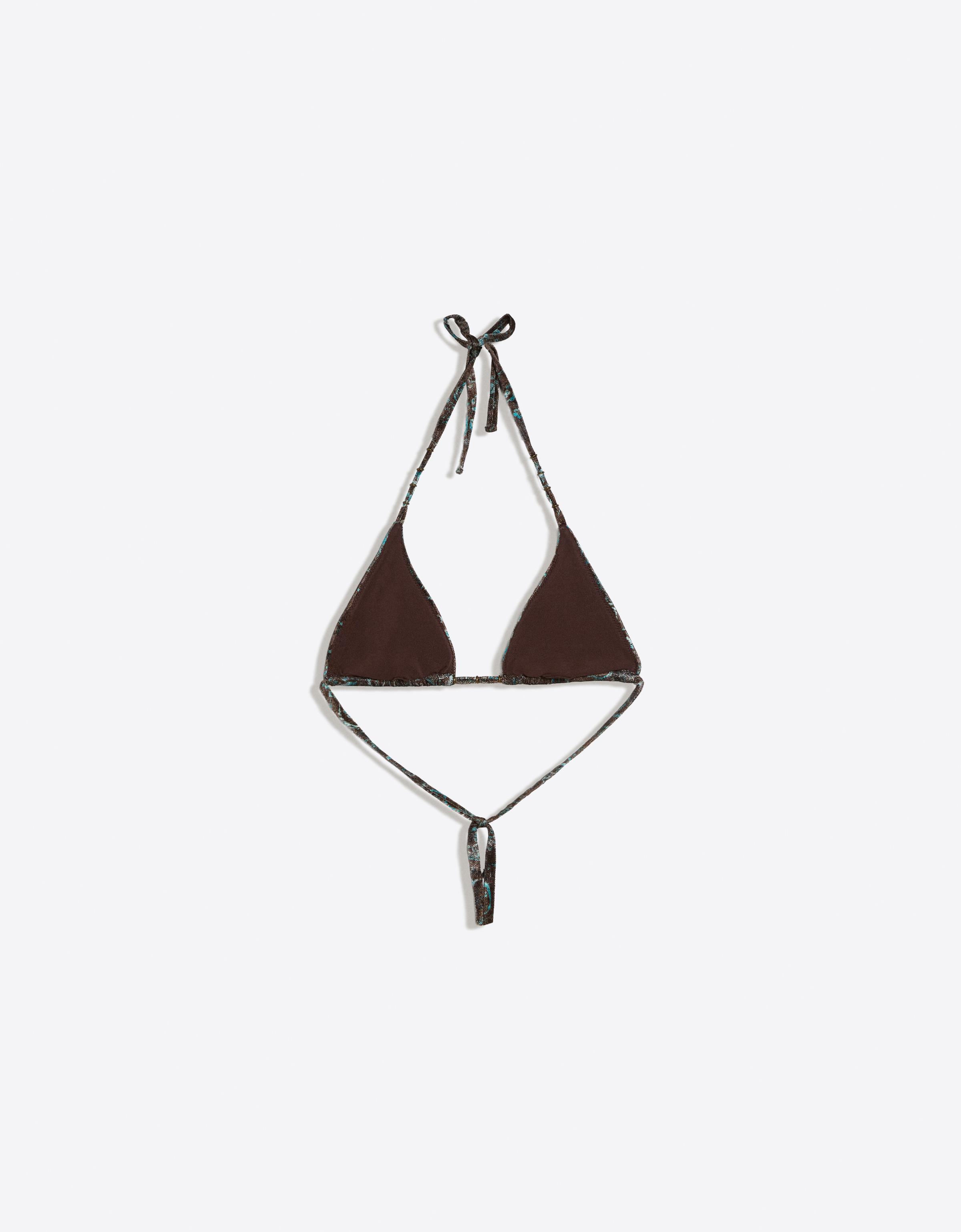 Mesh triangle bikini top — Blue