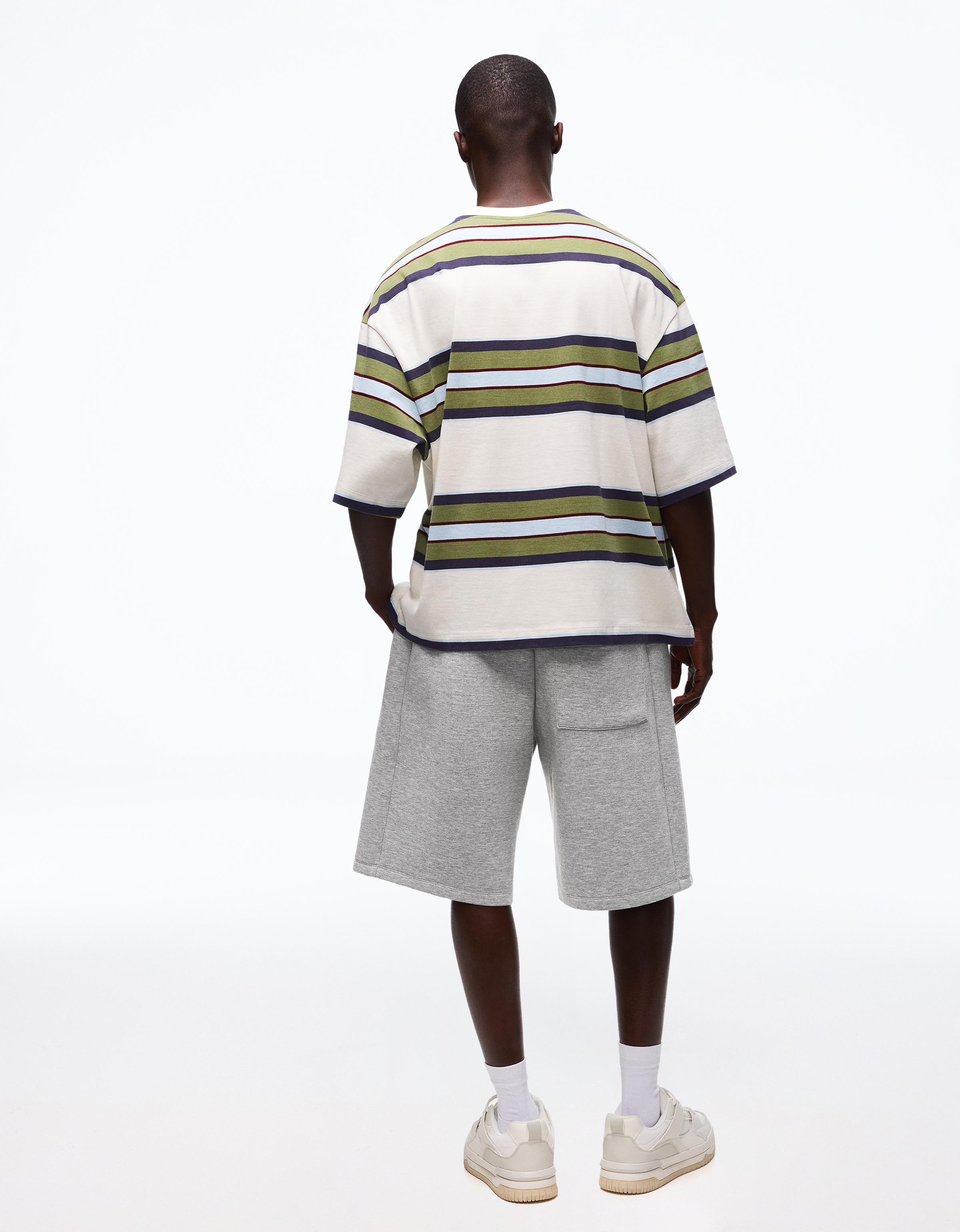 Oversize neoprene Bermuda shorts — Grey