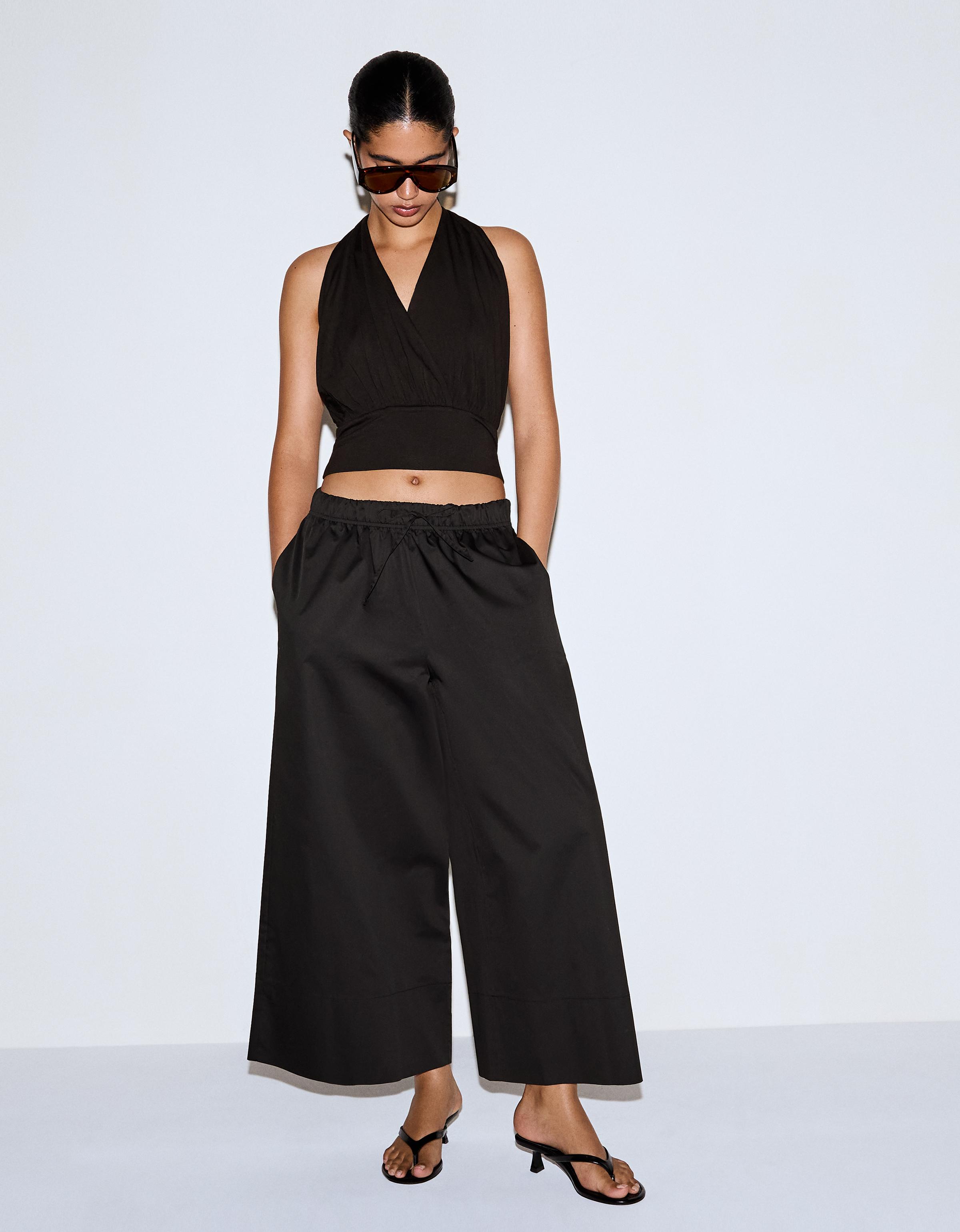 Heeled thong sandals — BLACK