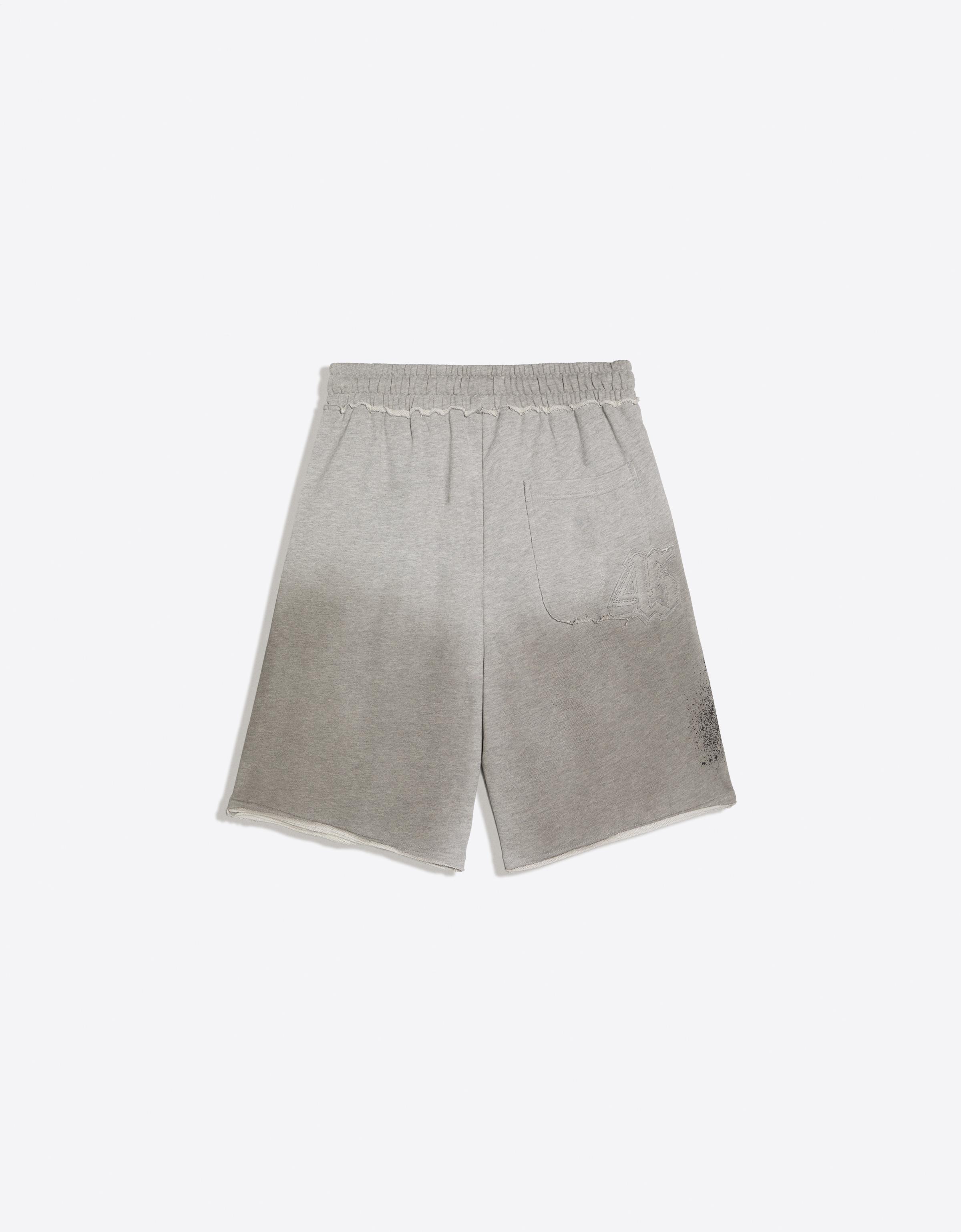 Washed jersey Bermuda shorts with print — Grey