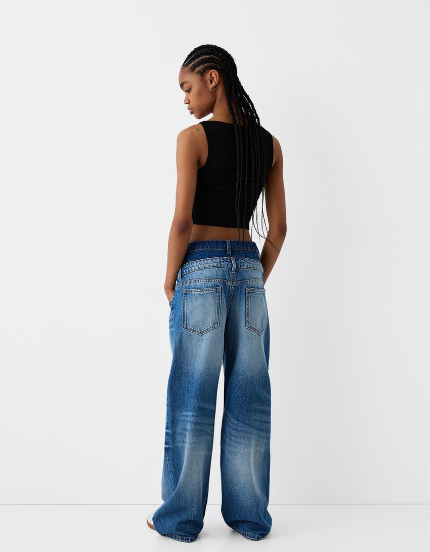 Sleeveless ribbed T-shirt-Black-1