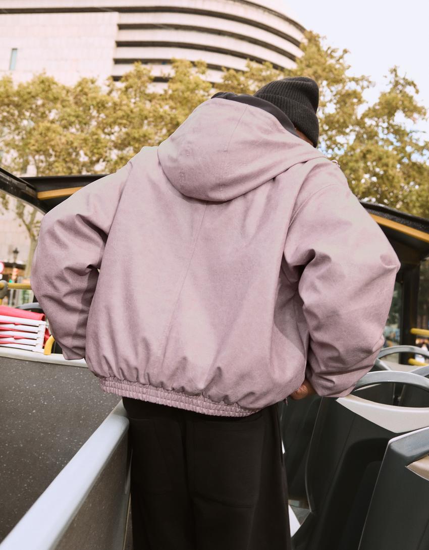 Blusão capuz polipele-Rosa
