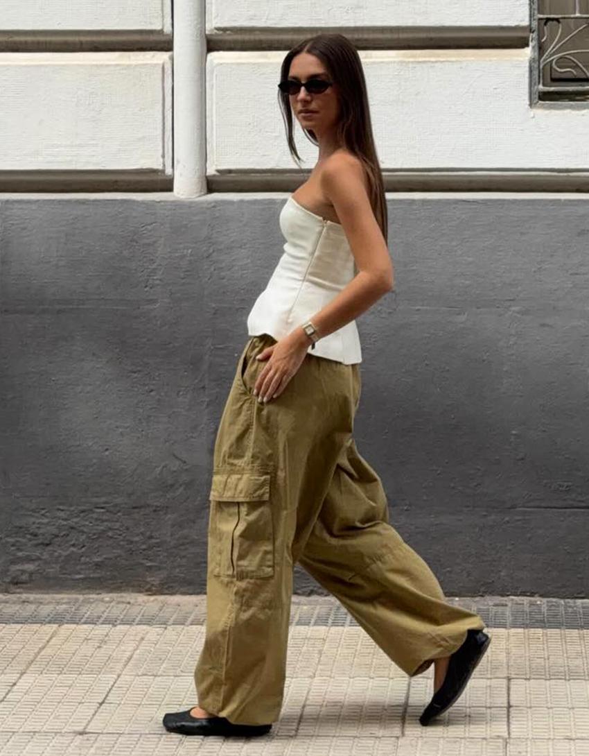 Pantalón cargo-Kaki