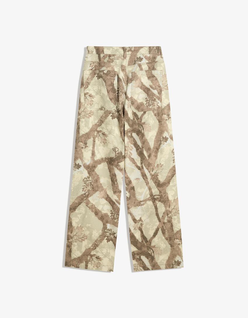 Baggy printed jeans-Green-4