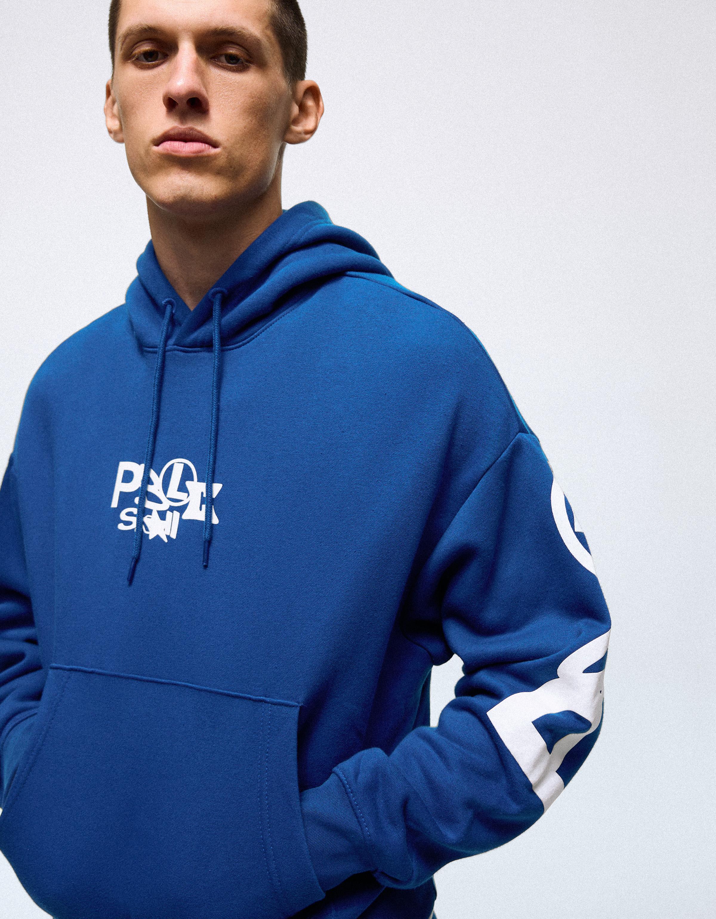 Printed hoodie — Blue