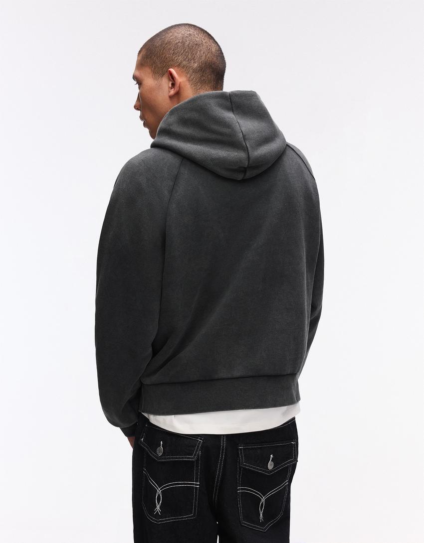 Boxy fit hoodie-Grey