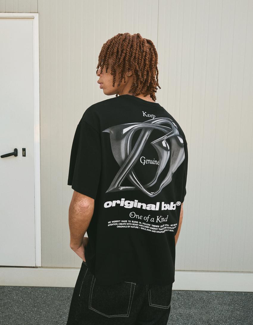 Bonzai Records for Men, Tee Short Sleeve T-Shirt Black S Bonzai Records for Men, Tee Short Sleeve T-Shirt Black S