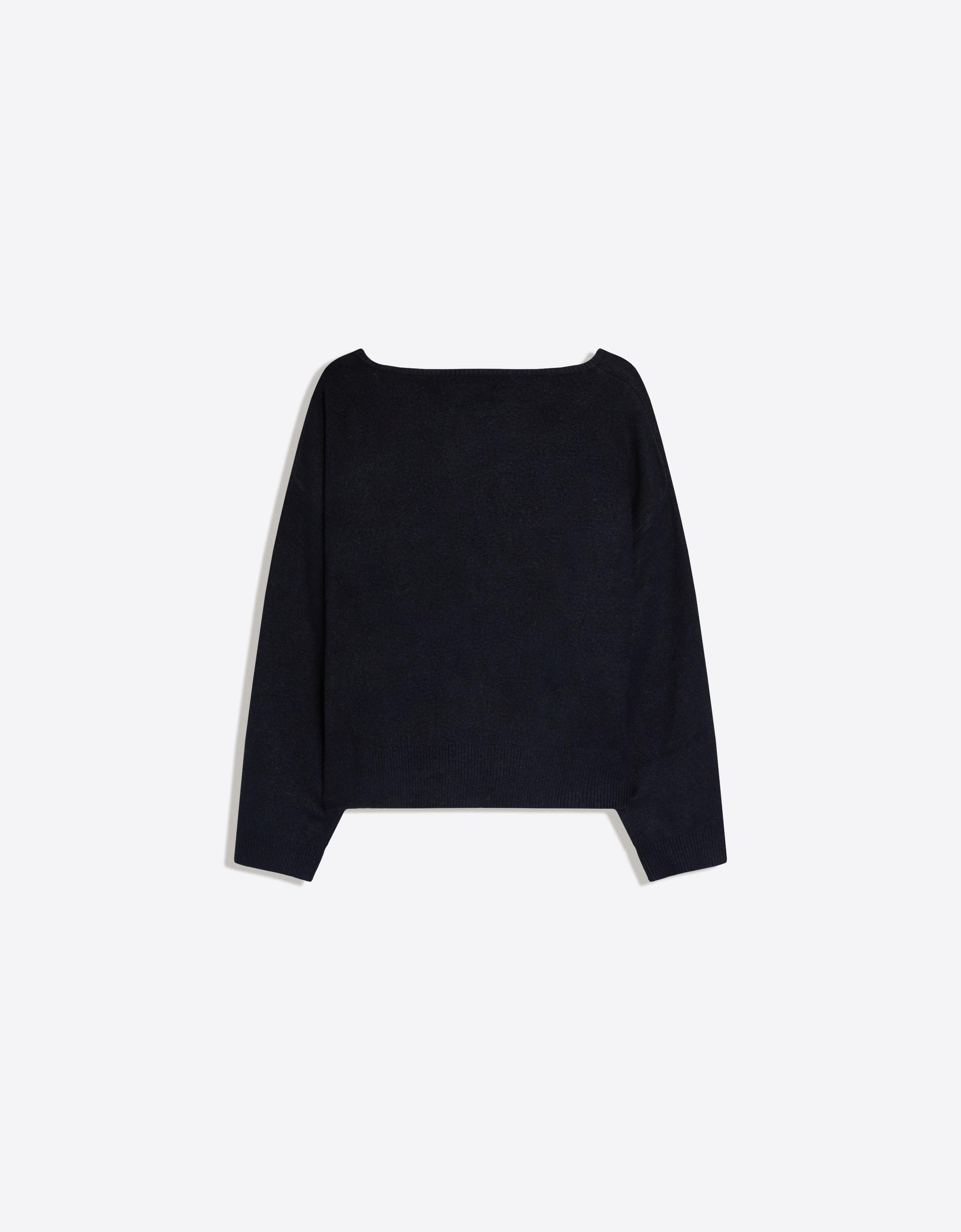 Oversize V-neck soft touch sweater — Blue