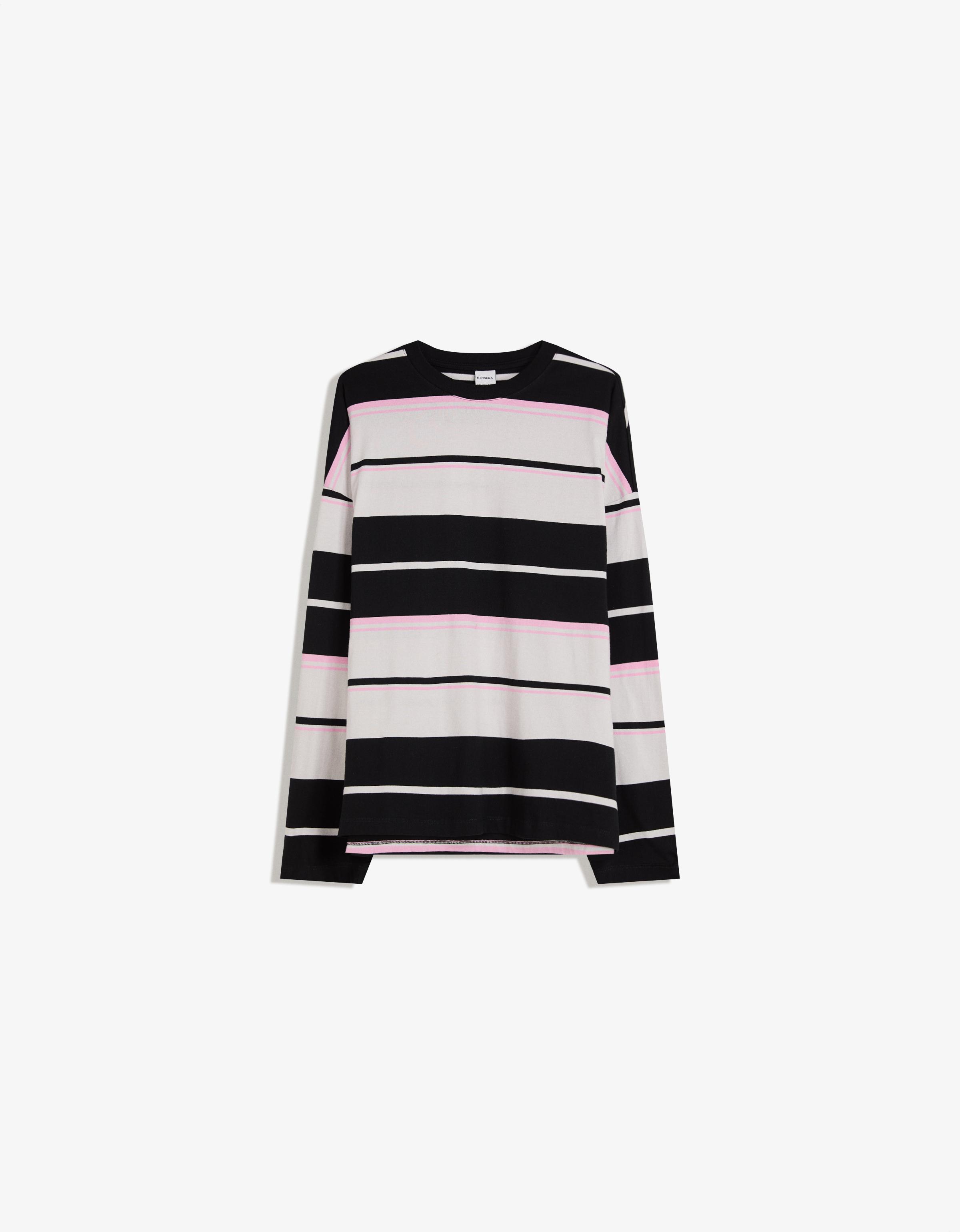 Bershka Oversize-Langarmshirt Herren L Schwarz