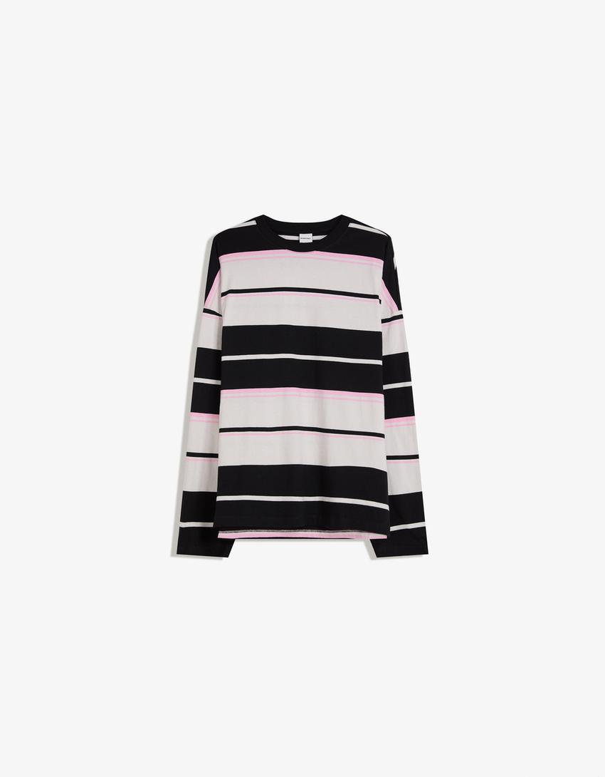 Oversized long sleeve T-shirt-Black