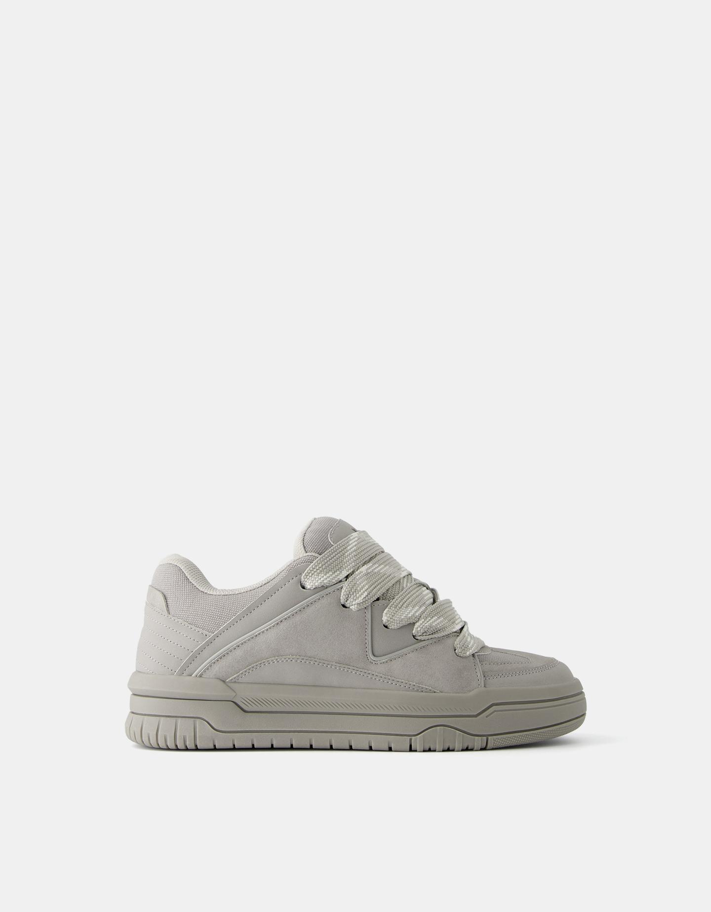 Bershka Sneakers Voluminose Skate Uomo 44 Grigio