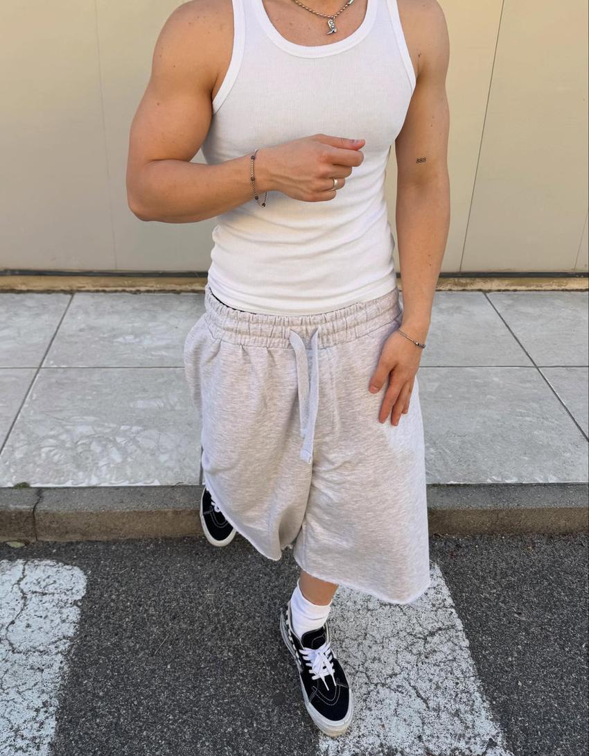 Jogger fit bermuda-Gri