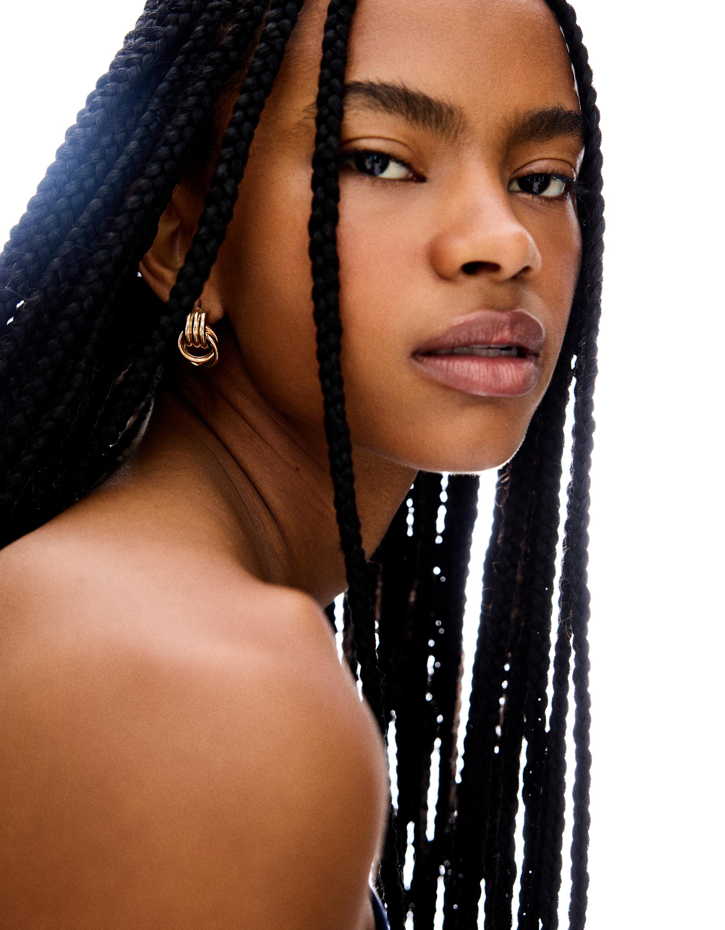 Bershka 2er-Pack Ohrringe Damen Gold