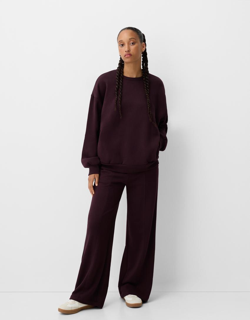 Oversize-Sweatshirt mit Seitentaschen-Violett-3