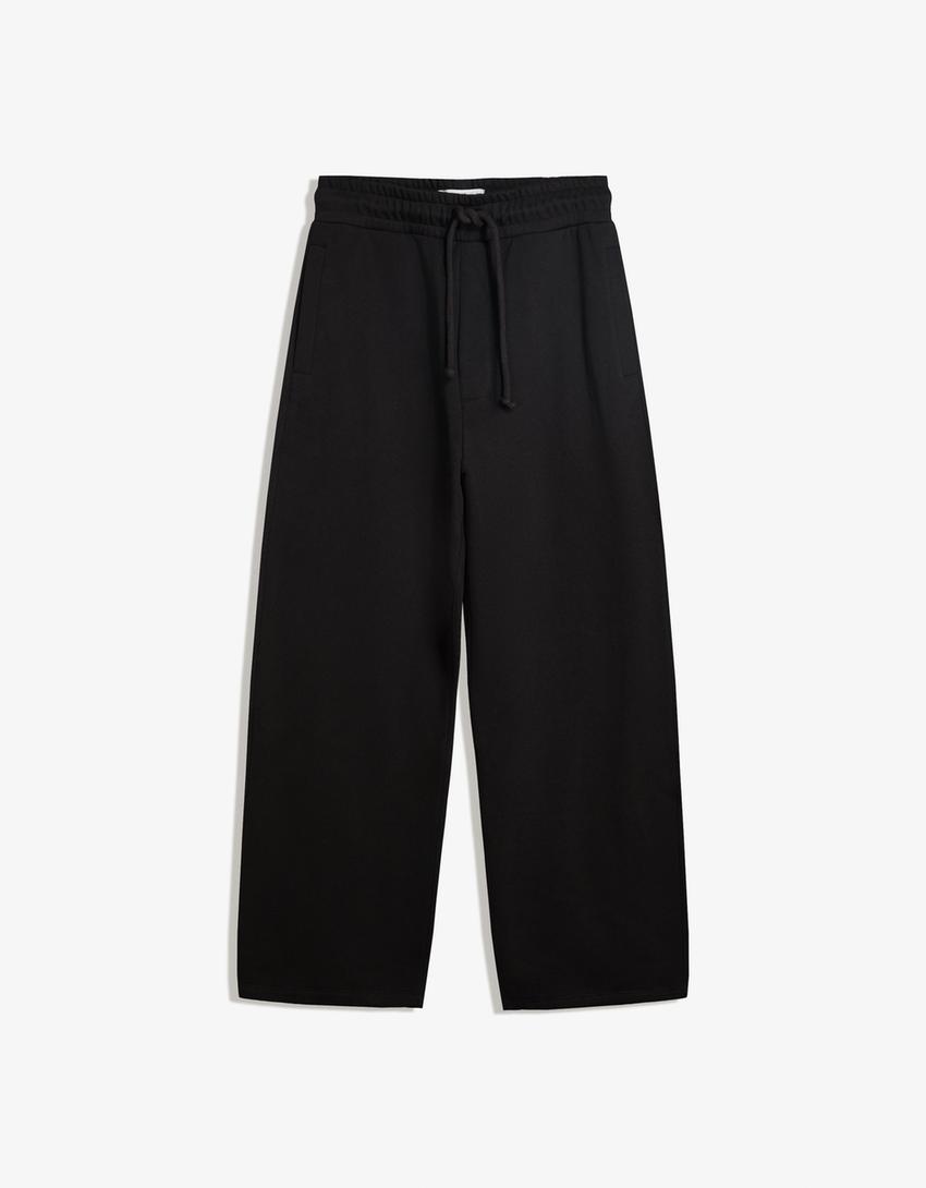 Balloon fit pants-Black