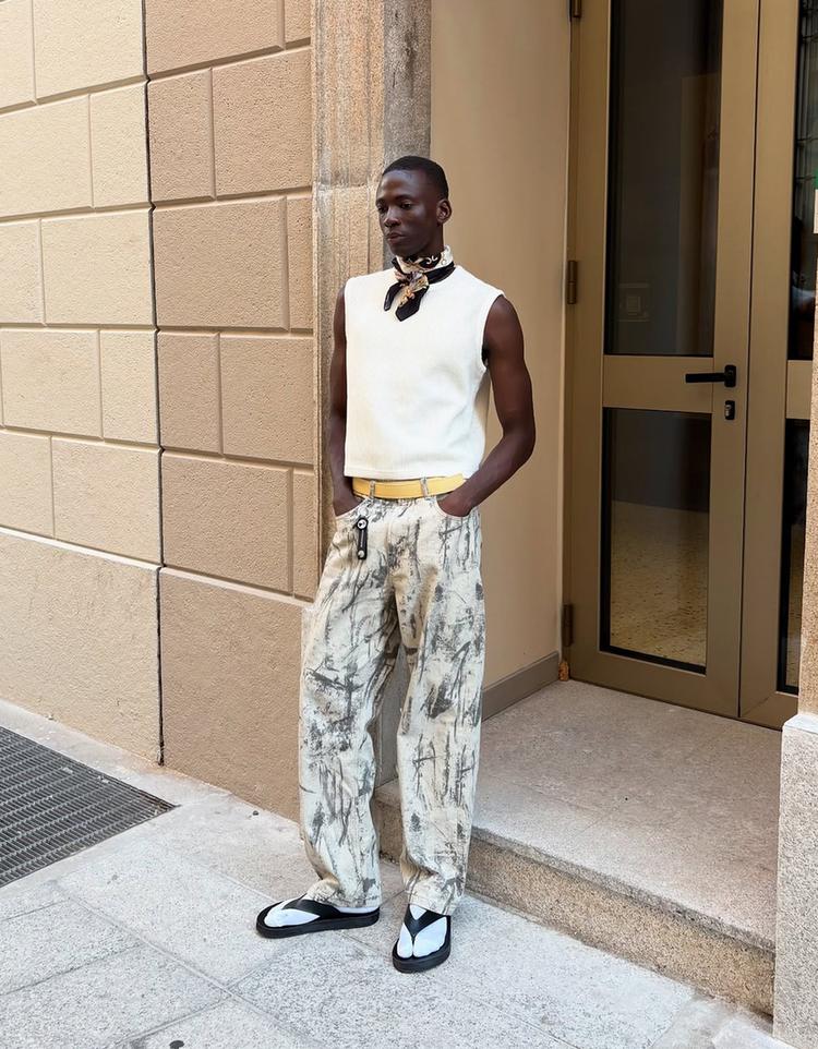 Baggy printed jeans