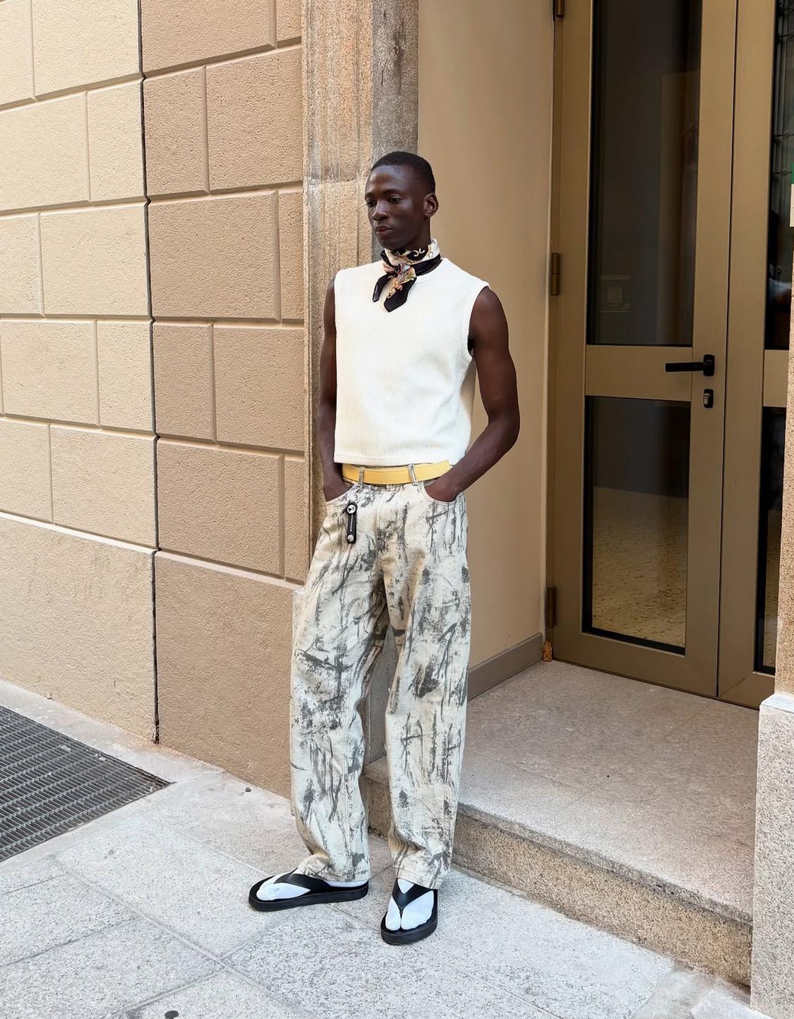 Baggy printed jeans