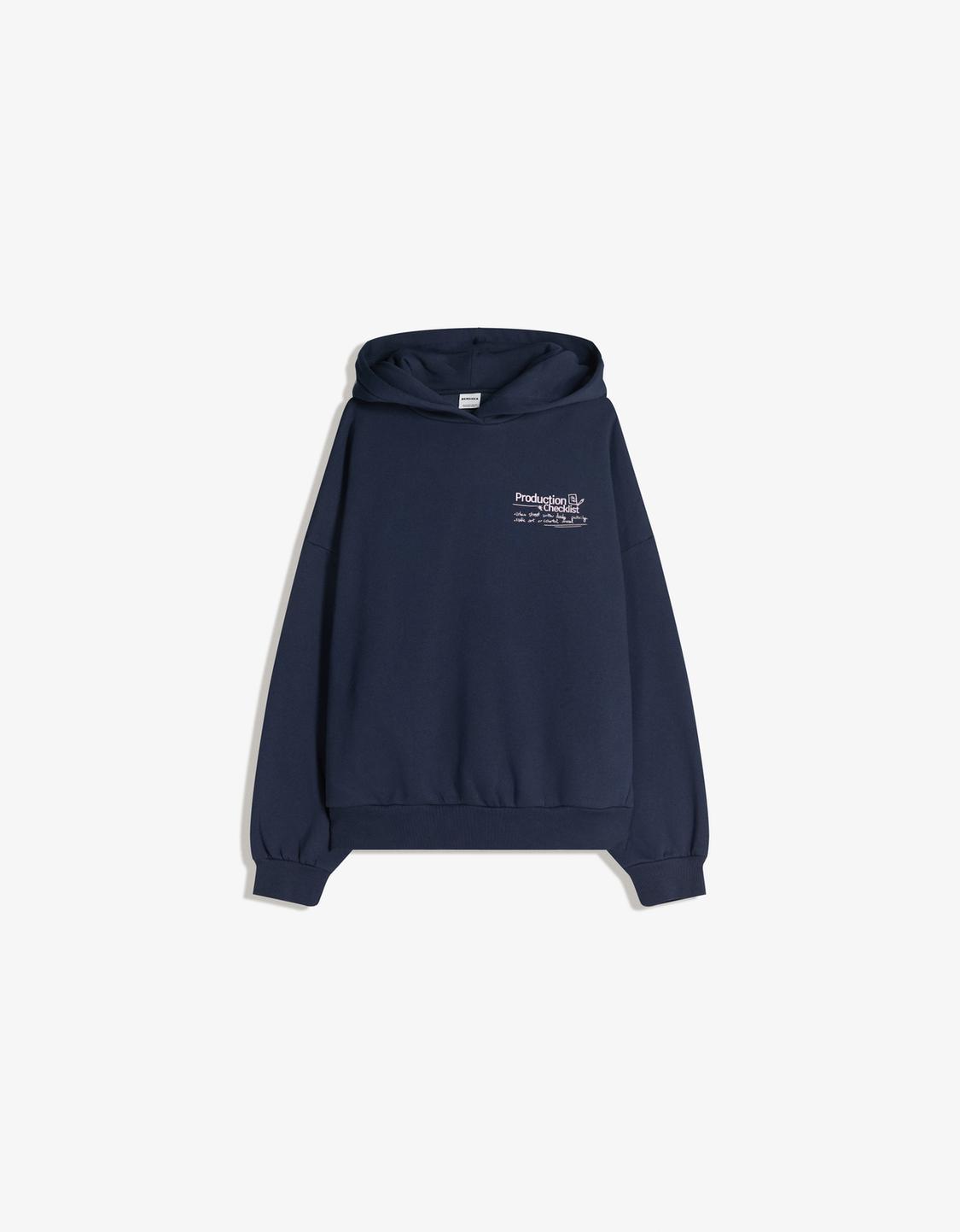 Hooded print sweatshirt