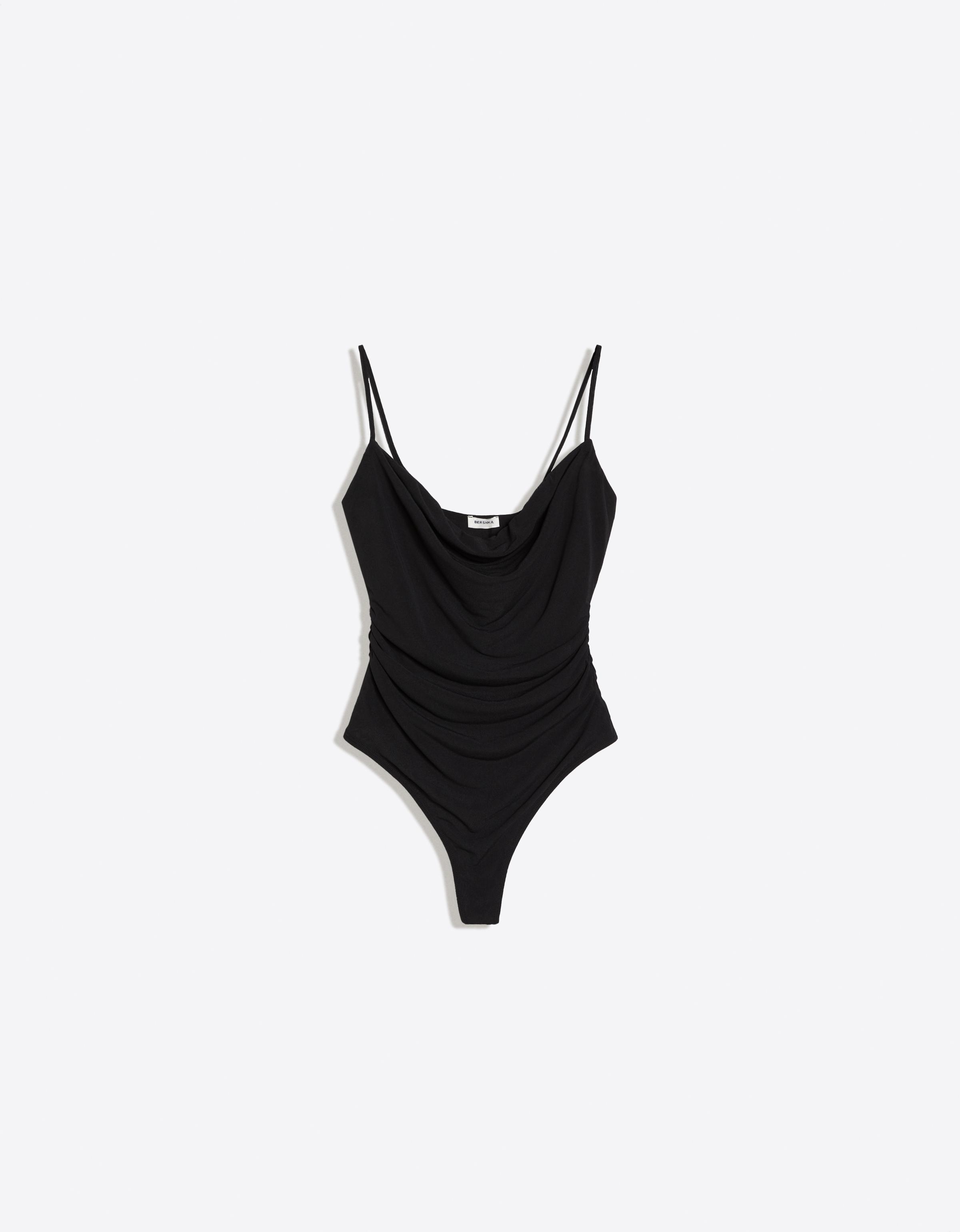 Draped strap body — Black