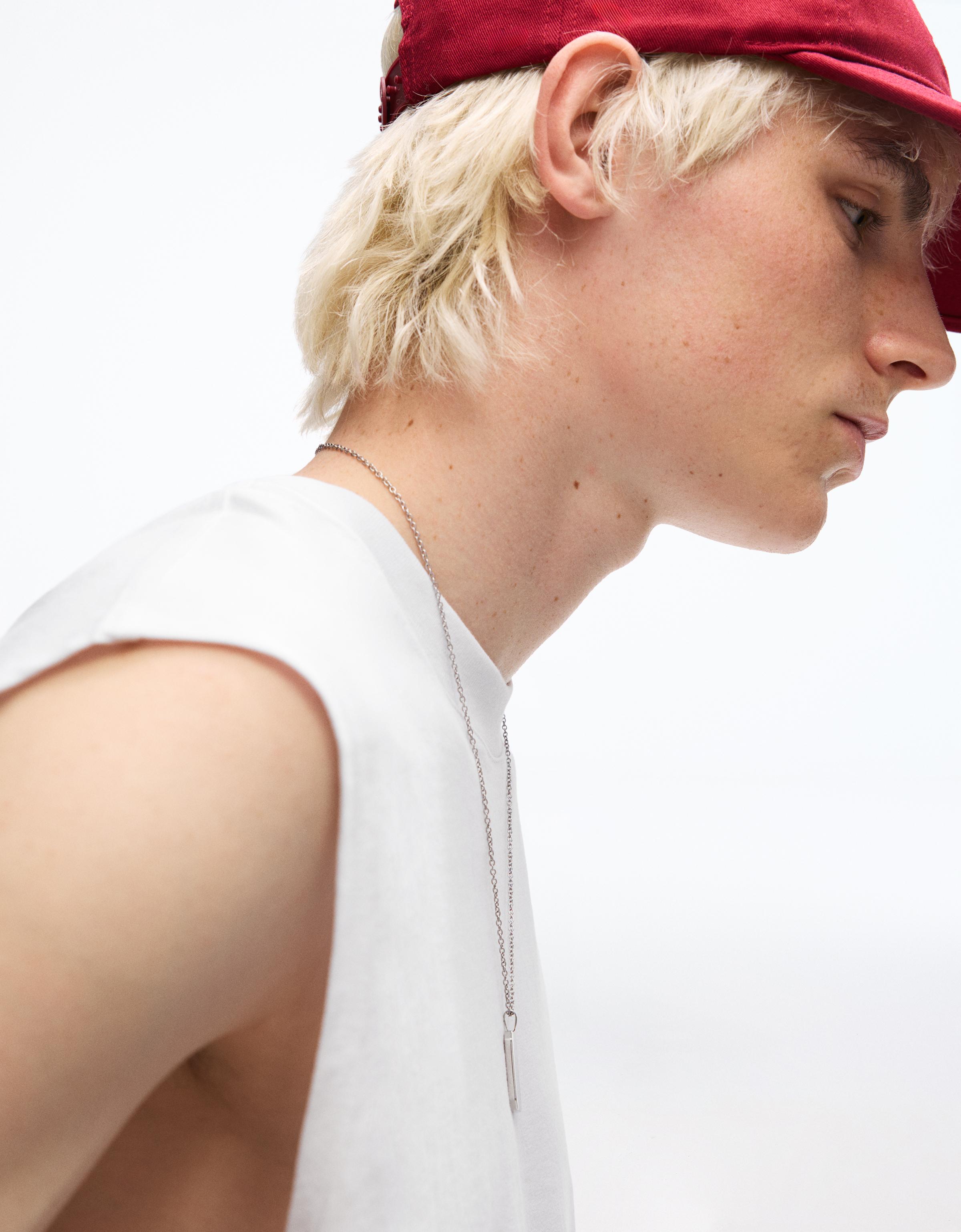 Sleeveless T-shirt — White