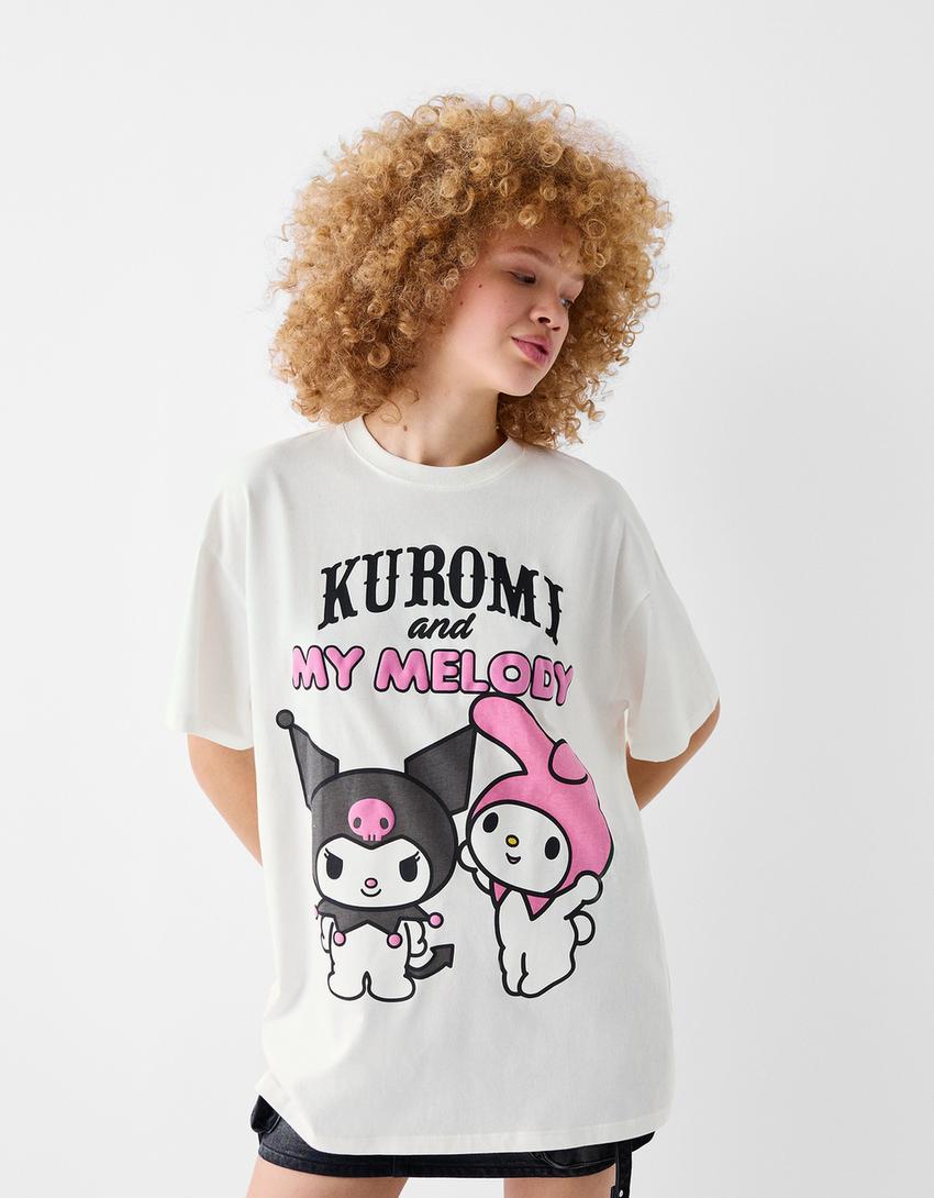Short sleeve Kuromi print T-shirt-Off white