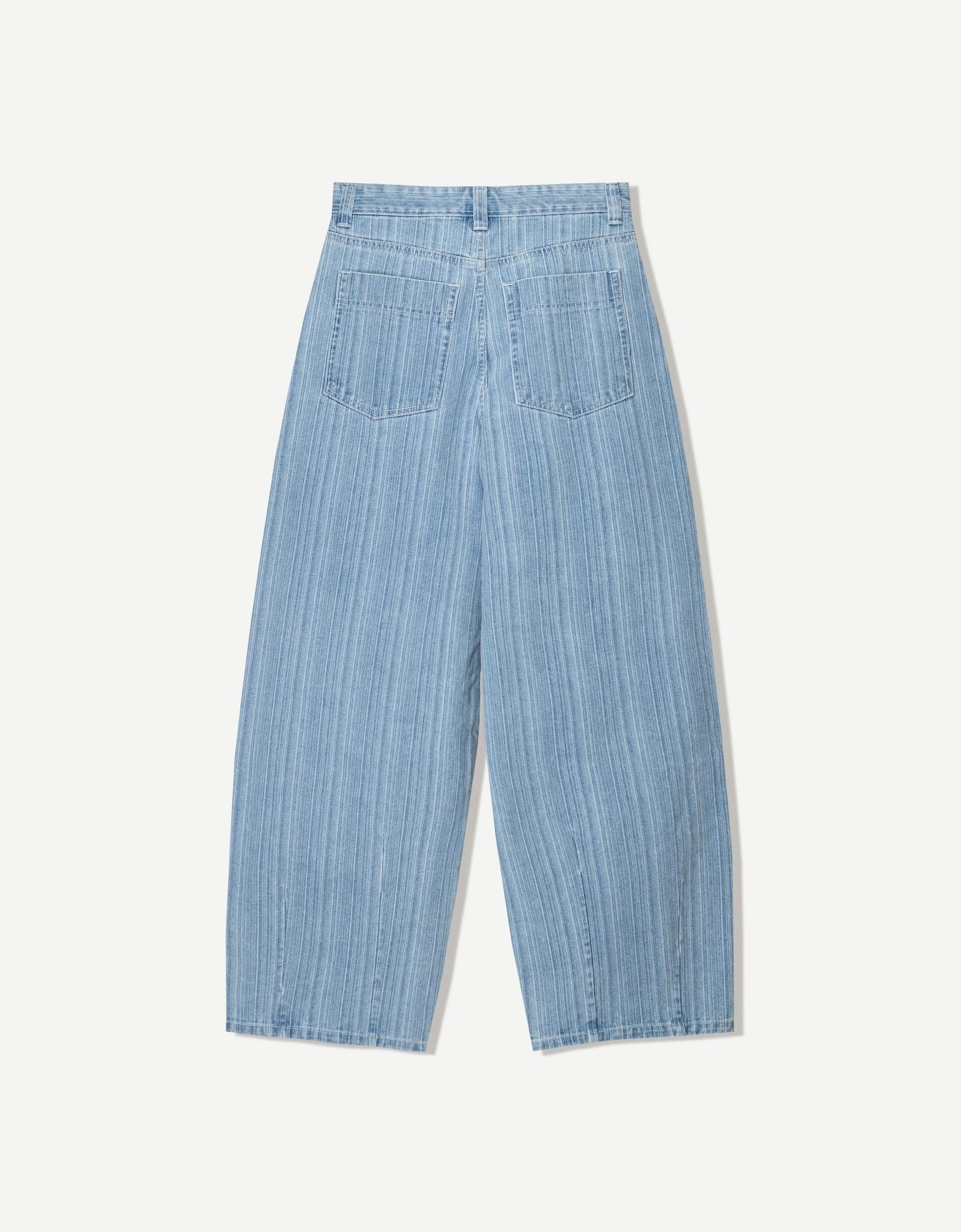 Striped balloon jeans - Women | Bershka