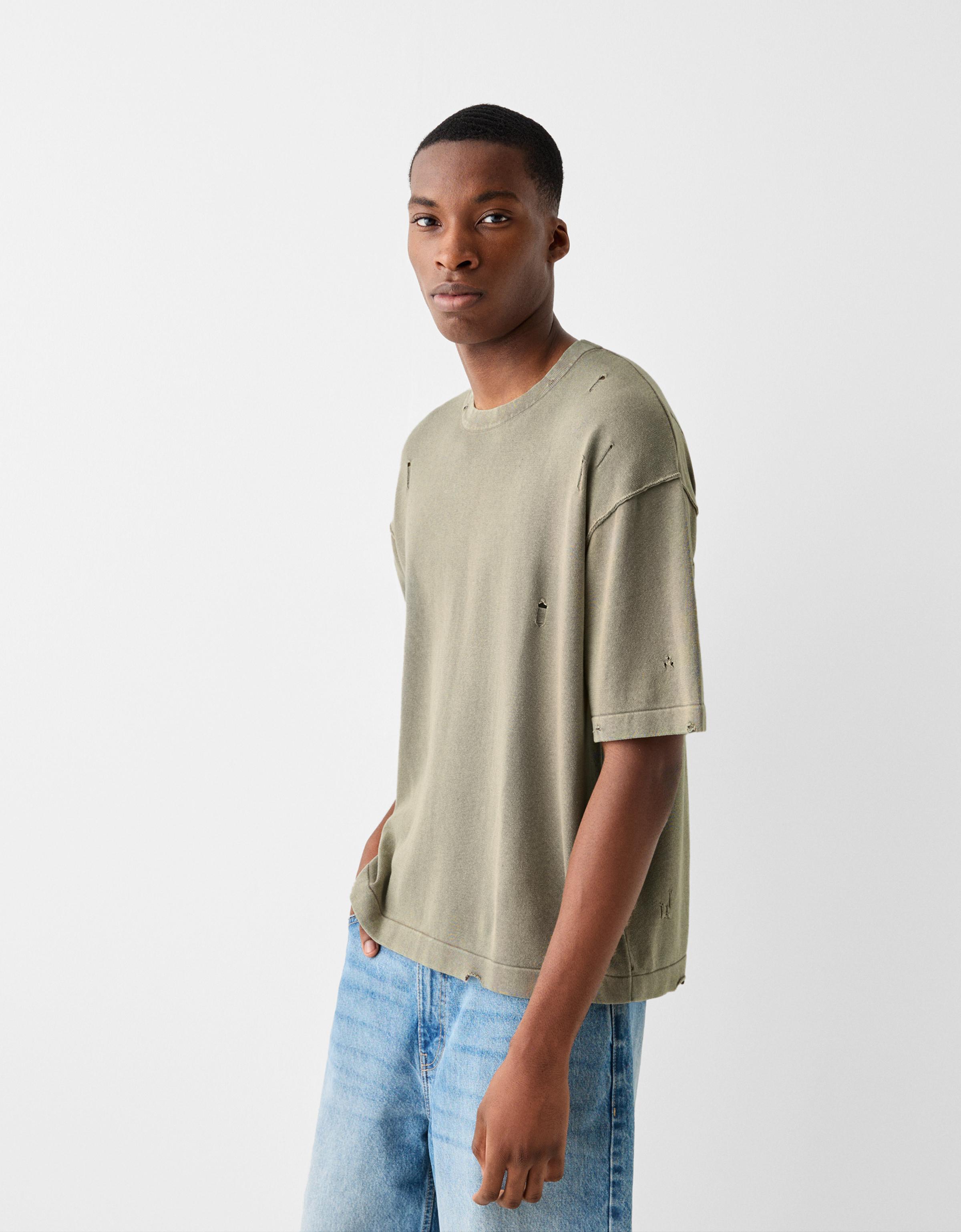 Bershka T-Shirt Im Washed-Look Herren Xl 0-897