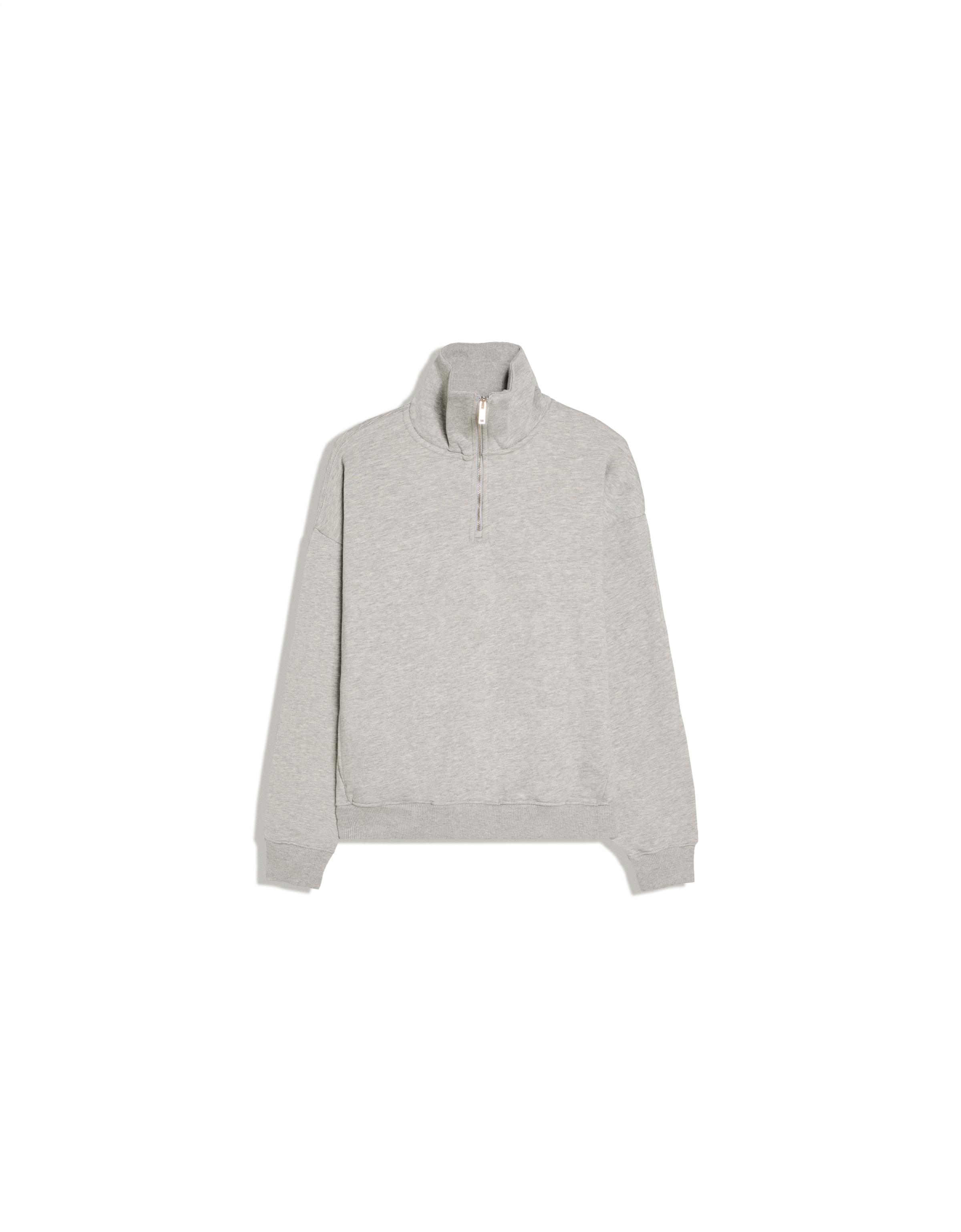 High neck zip-up sweatshirt — Grey