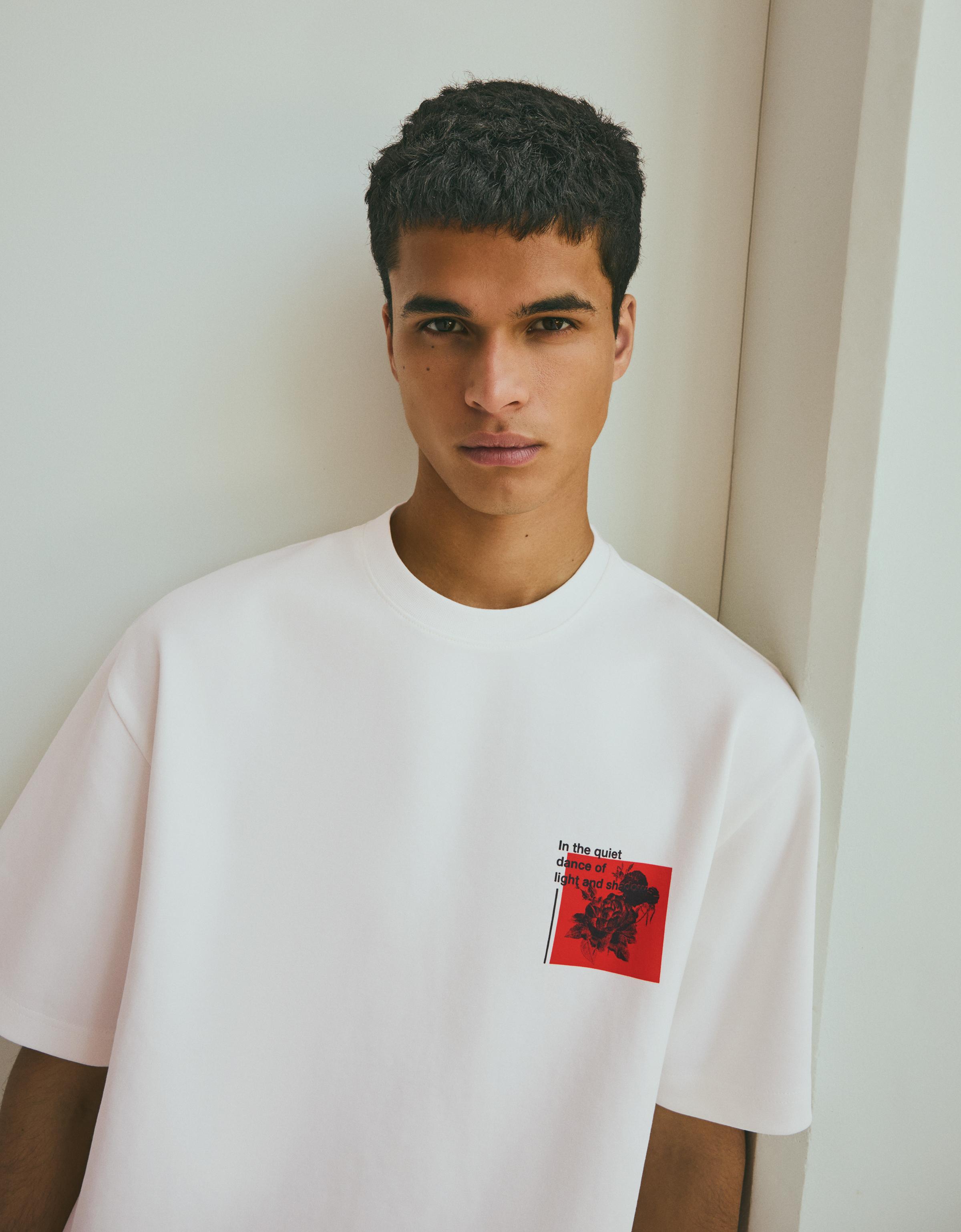 Printed interlock sweatshirt — Off white