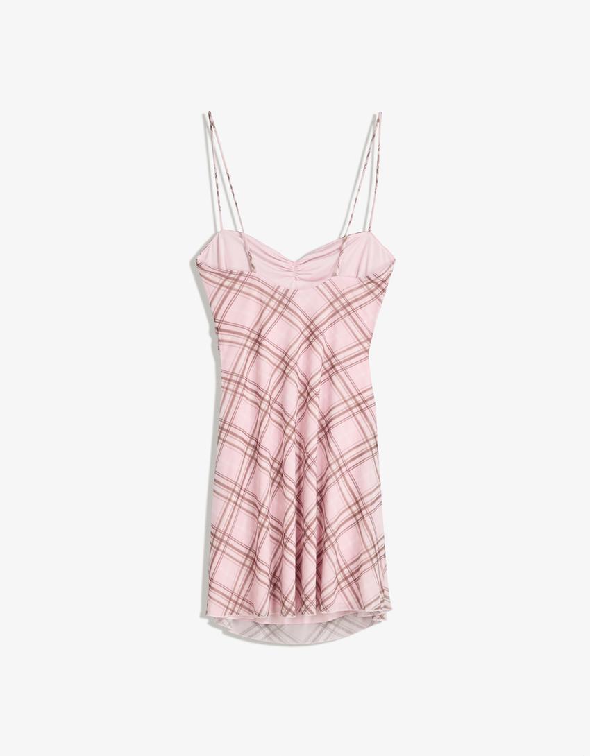 Vestido tirantes print-Rosa