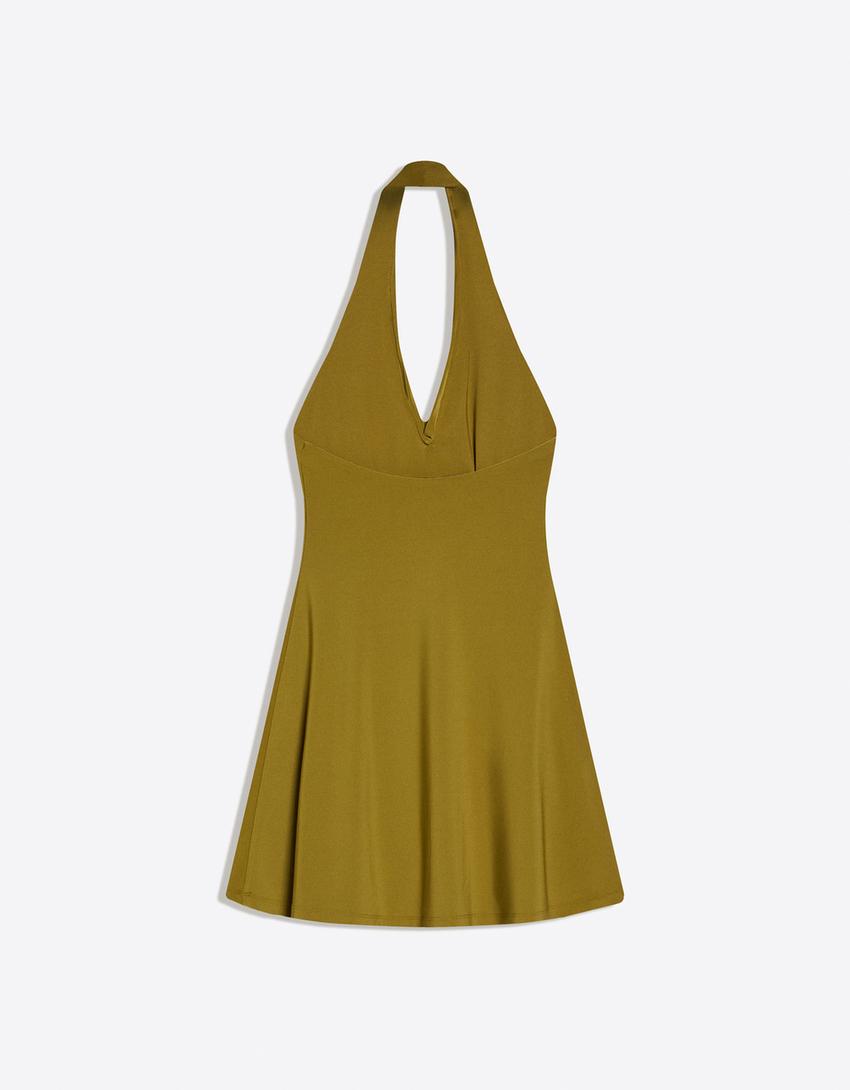 Sukienka mini typu halter-Khaki