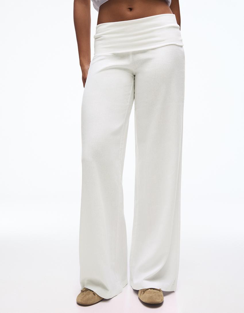 Linen top and trousers set-Linen top and trousers set