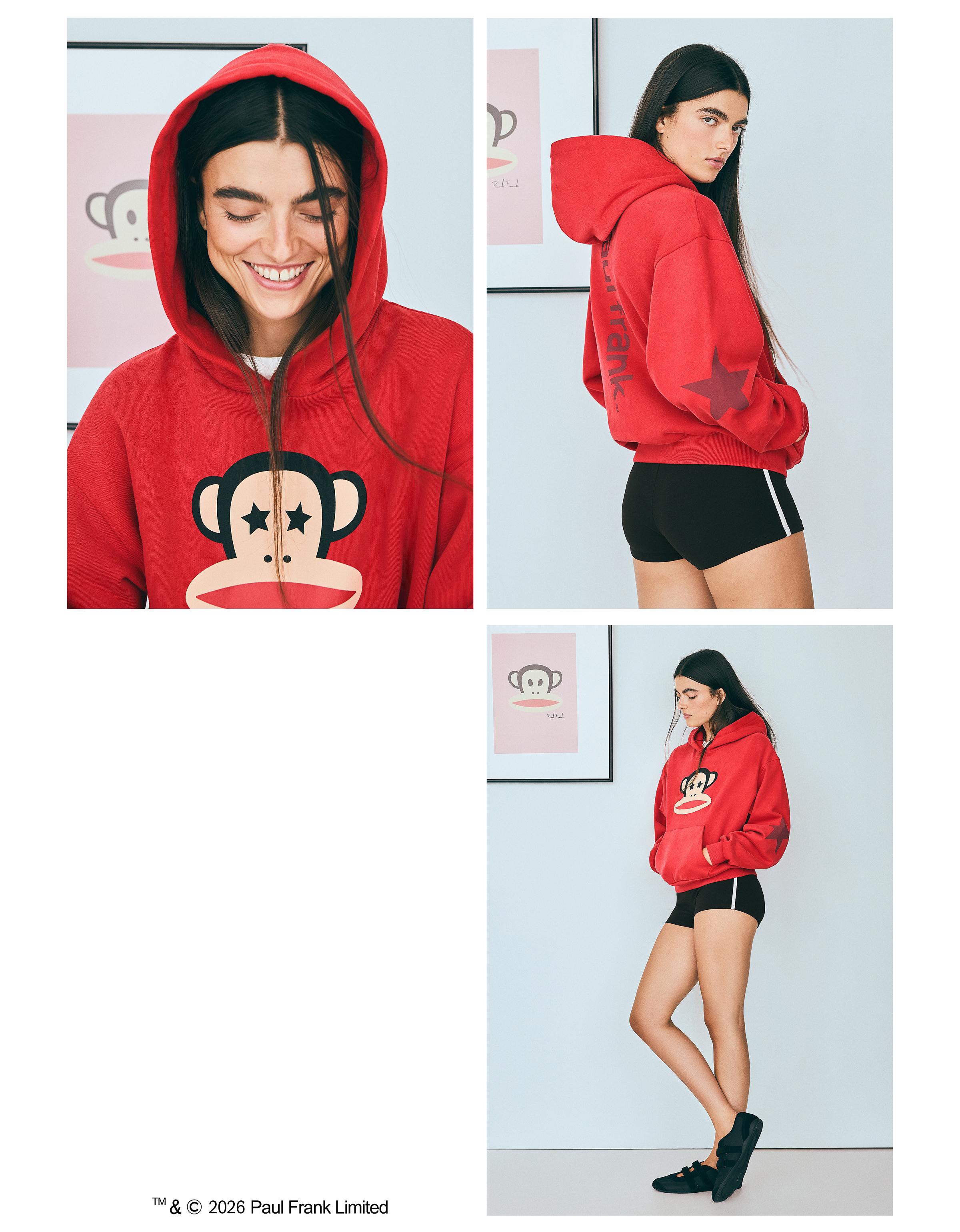 PAUL FRANK print hoodie — Red